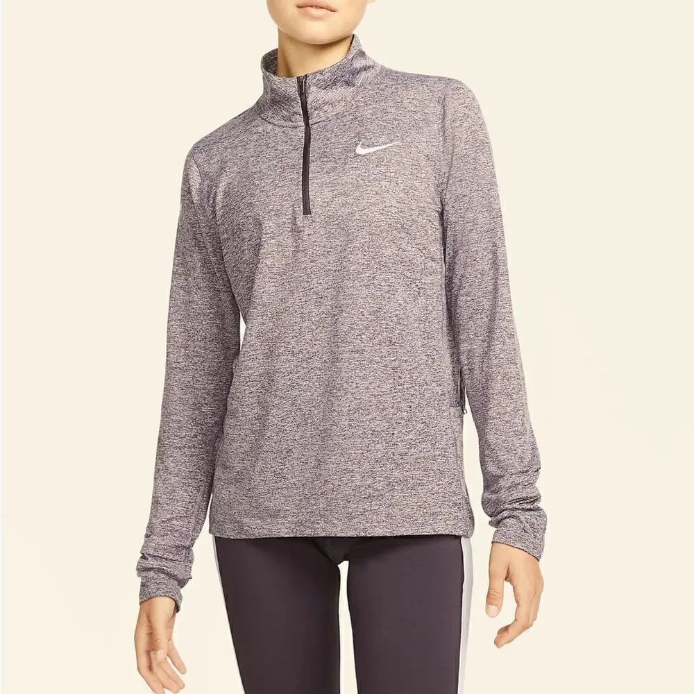 Nike Element Women's 1/2-Zip Running Top gray reflective pullover hoodie -L